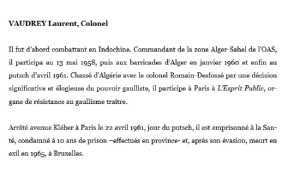   Colonel Roland VAUDREY 

---- 
Biographie
